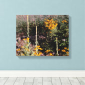 Wild Mulleins Zwart Eyed Susan Flowers Canvas Afdruk (Insitu (Houten vloer))