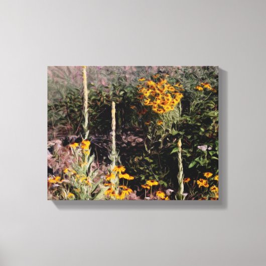 Wild Mulleins Zwart Eyed Susan Flowers Canvas Afdruk (Voorkant)