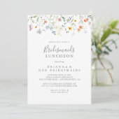 Wild Multicolour Bloemen Bruidsmeisjes Luncheon Do Kaart (Staand voorkant)