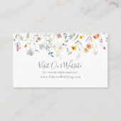 Wild Multicolour Bloemen Bruiloft Website Informatiekaartje (Voorkant)