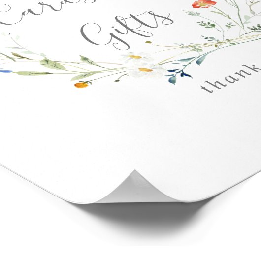 Wild Multicolour Bloemen Kaarten en geschenken tek Poster (Hoek)