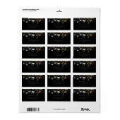 Wild Multicolour Bloemen Zwart Bruiloft RSVP Adres Etiket (Full Sheet)