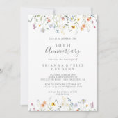 Wild Multicolour Floral 50e bruiloft Jubileum Kaart (Voorkant)