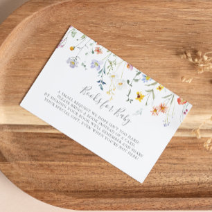 Wild Multicolour Floral Baby shower Boekaanvraag Informatiekaartje