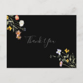 Wild Multicolour Floral Black Dank u Briefkaart (Voorkant)