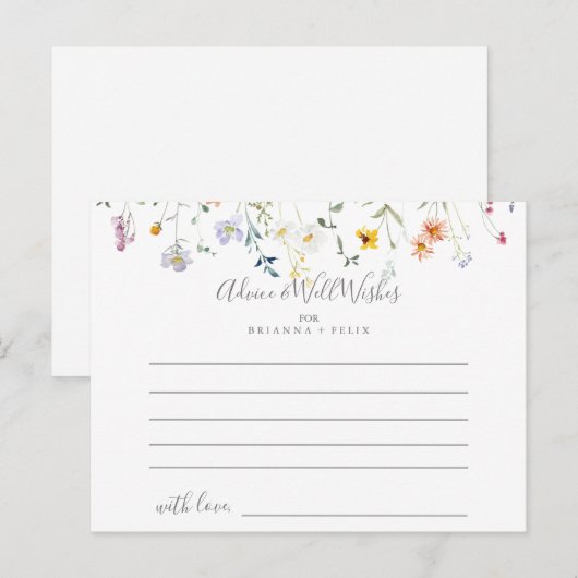 Wild Multicolour Floral bruiloft advies Kaart (Voorkant / Achterkant)