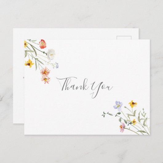 Wild Multicolour Floral Dank u Briefkaart (Voorkant / Achterkant)