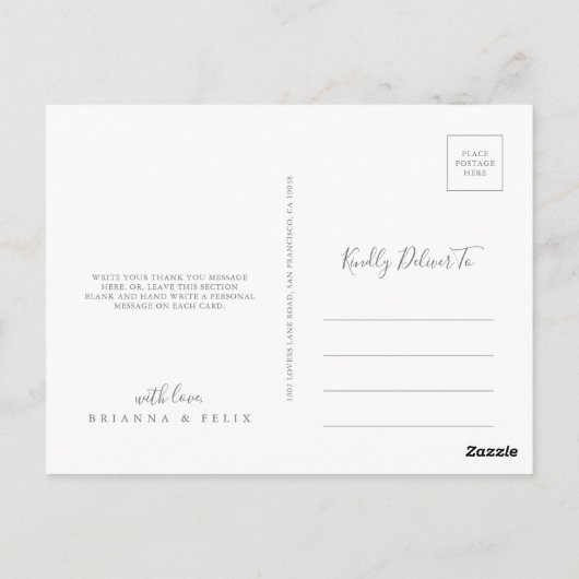 Wild Multicolour Floral Dank u Briefkaart (Achterkant)