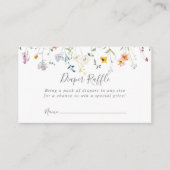 Wild Multicolour Floral Diaper Raffle Ticket Informatiekaartje (Voorkant)