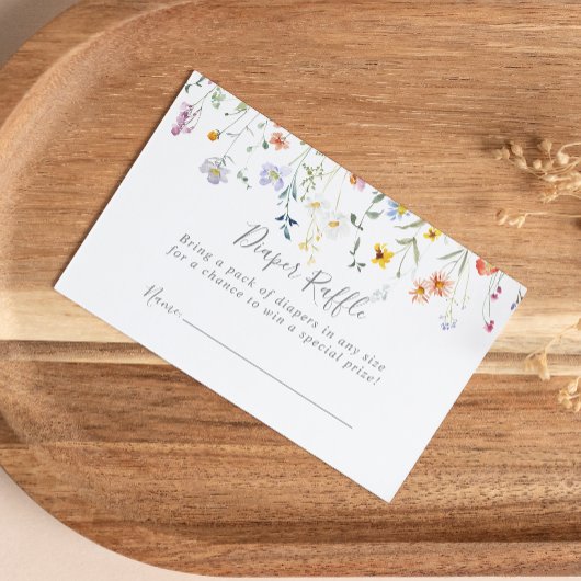 Wild Multicolour Floral Diaper Raffle Ticket Informatiekaartje