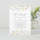 Wild Multicolour Floral Elopement Ontvangst Kaart (Staand voorkant)