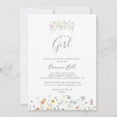 Wild Multicolour Floral Het is een meisje Baby sho Kaart (Voorkant)