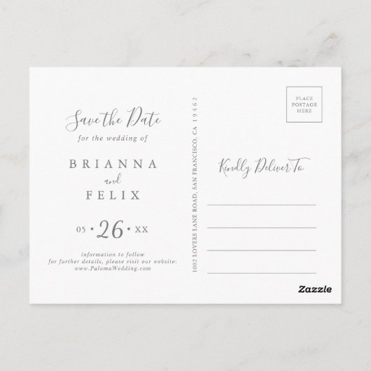 Wild Multicolour Floral Horizontal Save the Date Briefkaart (Achterkant)