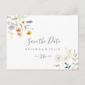 Wild Multicolour Floral Horizontal Save the Date Briefkaart (Voorkant)