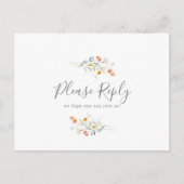 Wild Multicolour Floral Menu Keuze RSVP Briefkaart (Voorkant)