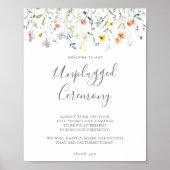 Wild Multicolour Floral Unplugged Ceremonie Teken Poster (Voorkant)