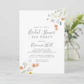 Wild Multicolour Floral Vrijgezellenfeest Tea Part Kaart (Staand voorkant)