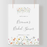 Wild Multicolour Floral Vrijgezellenfeest Welkom Poster<br><div class="desc">Dit wilde veelkleurige bloemendouche met welkom vrijgezellenfeest is ideaal voor een poster met een moderne bruiloft. Het ontwerp is voorzien van waterverf roze,  blush,  paarse,  marine en witte sierbloemen met smaragdgroene bladeren.</div>