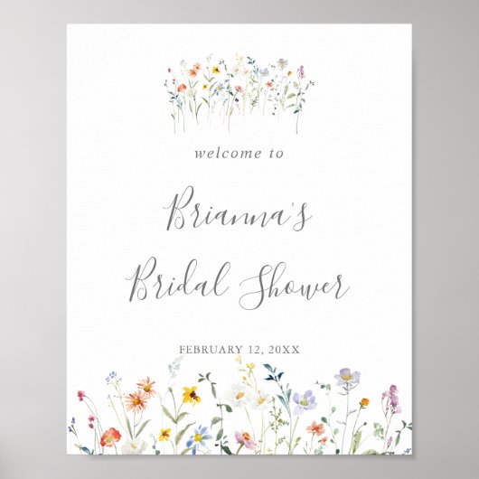 Wild Multicolour Floral Vrijgezellenfeest Welkom Poster (Voorkant)