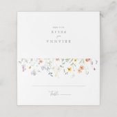 Wild Multicolour Floral Wedding Place Card Plaatskaartje (Buitenkant ongevouwen)