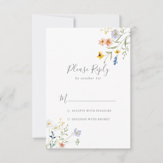 Wild Multicolour Floral Wedding RSVP (Voorkant)