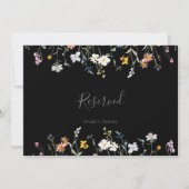 Wild Multicolour Floral Zwart Bruiloft Gereserveer (Achterkant)
