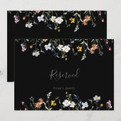 Wild Multicolour Floral Zwart Bruiloft Gereserveer (Voorkant / Achterkant)
