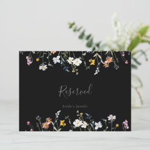 Wild Multicolour Floral Zwart Bruiloft Gereserveer