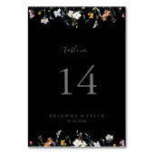 Wild Multicolour Floral Zwart Bruiloft Kaart (Voorkant)