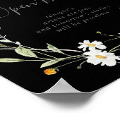 Wild Multicolour Floral Zwart Bruiloft Open Bar Si Poster (Hoek)