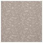 Wild Mushroom Botanische Print Stof in Taupe (Swatch)