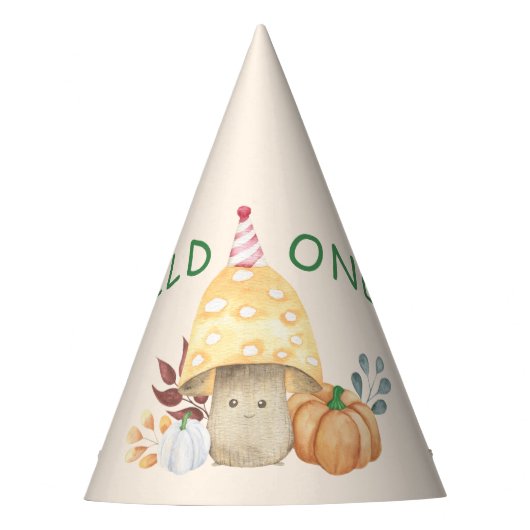 Wild Mushroom eerste verjaardagsfeestje Feesthoedjes (Voorkant)