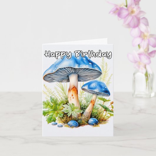 Wild Mushroom Illustratie Verjaardag Kaart (Orchidee)