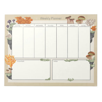 Wild Mushroom Medley Weekplanner 8.5 "x11" 50pg Notitieblok