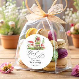 Wild Mushrooms Baby shower Favor Classic Ronde Sticker