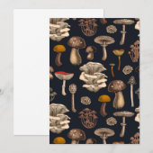 Wild Mushrooms on graphite black (Voorkant / Achterkant)