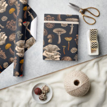 Wild Mushrooms on graphite black