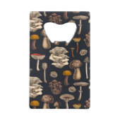 Wild Mushrooms on graphite black Creditkaart Flessenopener (Achterkant)