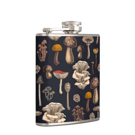 Wild Mushrooms on graphite black Heupfles (Rechts)