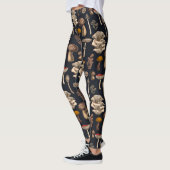 Wild Mushrooms on graphite black Leggings (Links)