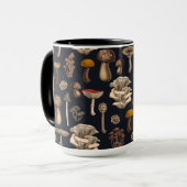 Wild Mushrooms on graphite black Mok (Voorkant links)