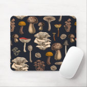 Wild Mushrooms on graphite black Muismat (Met muis)
