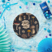 Wild Mushrooms on graphite black Papieren Bordje (Feest)