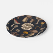 Wild Mushrooms on graphite black Papieren Bordje (Gekanteld)