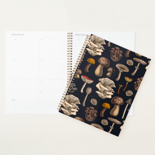 Wild Mushrooms on graphite black Planner (Display)