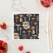 Wild Mushrooms on graphite black Servet (Insitu)