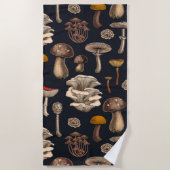 Wild Mushrooms on graphite black Strandlaken (Voorkant)