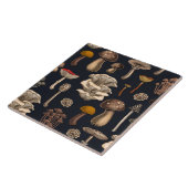 Wild Mushrooms  on graphite black Tegeltje (Zijkant)