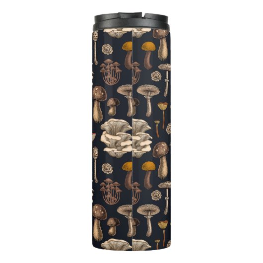 Wild Mushrooms on graphite black Thermosbeker (Achterkant)