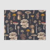 Wild Mushrooms on graphite black Tissuepapier (Voorkant)